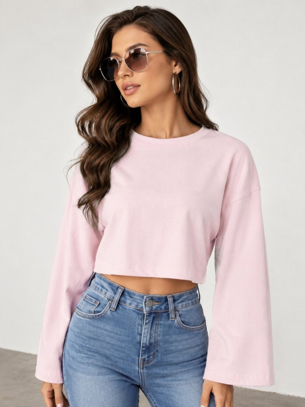 Mauve Feminine Open Back Tie Crop Sweatshirt NWT
